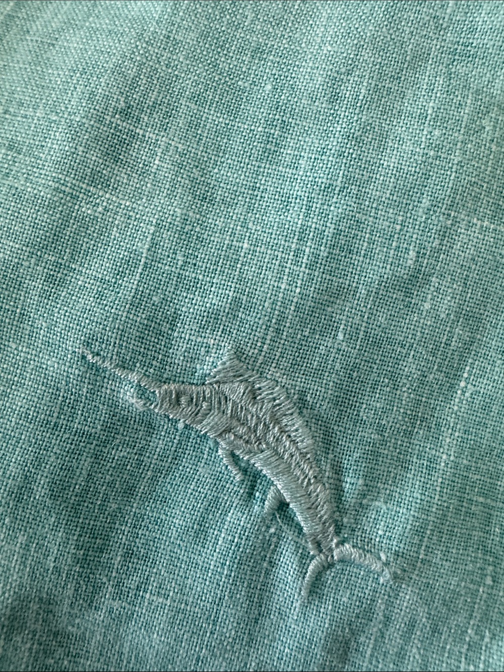 Tommy Bahama Sea Glass Breezer Linen Shirt Men’s XL Lawn Chair Aqua - Picture 9 of 9